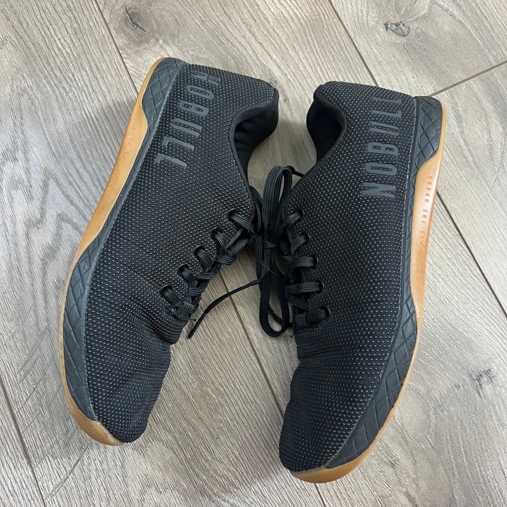 NOBULL IMPACT Mens Sz 11 Shoes Black Gum Outwork Trainer Crossfit Womens Sz 12.5